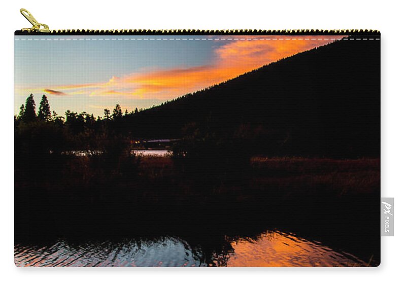 Black Butte Zip Pouch featuring the photograph Sunset Reflections by Doug Scrima