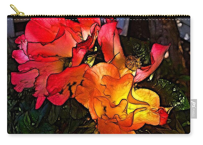 Rose Zip Pouch featuring the photograph Sunset Rose of California by Nick Heap