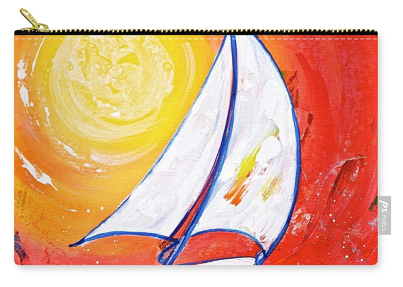 Sunset Sail Zip Pouch featuring the painting Sunset Sail by Debi Starr