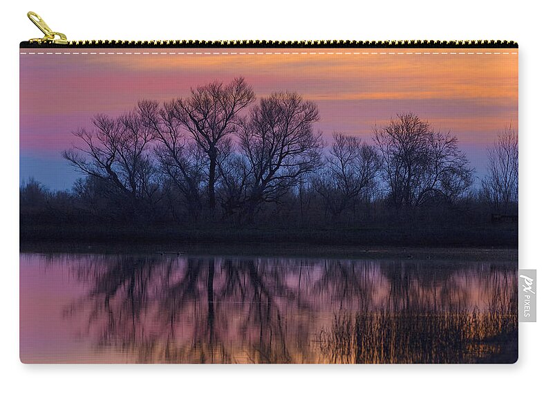 Scenic Sunset Landscape Zip Pouch featuring the photograph Sunset Silhouettes by Kathleen Bishop
