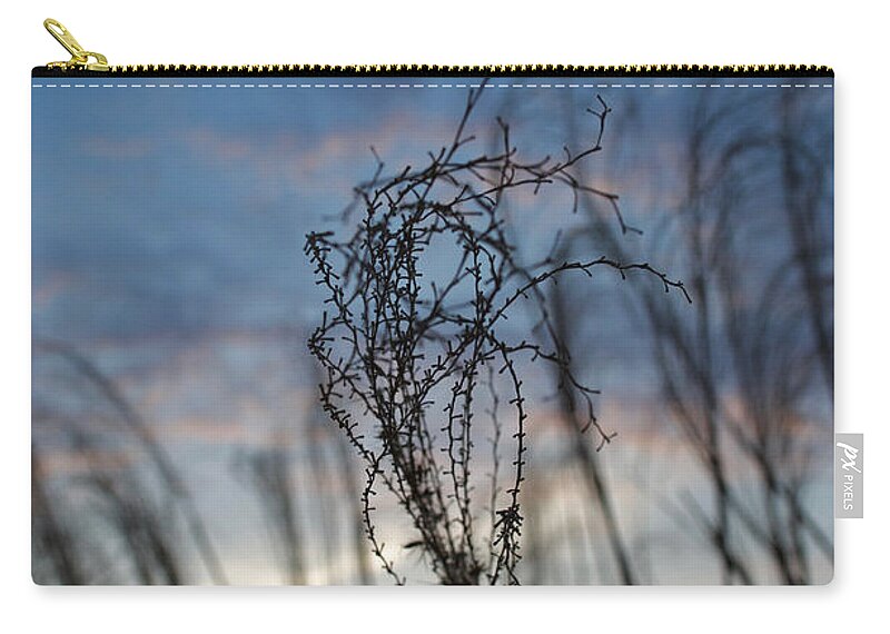 Serenity Zip Pouch featuring the photograph Sunset Sky and Ornamental Grass Silhouette 1413 by Jason Freedman