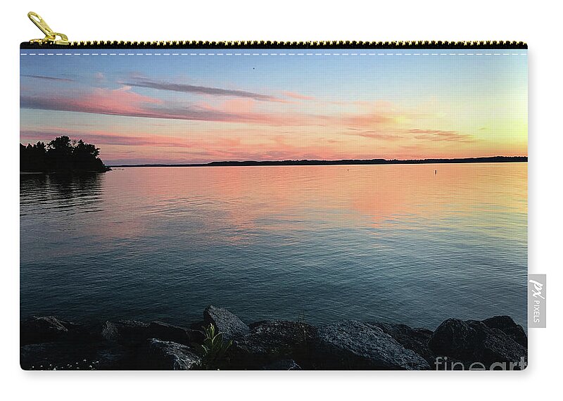 Sunset Zip Pouch featuring the photograph Sunset Sky by Laura Kinker