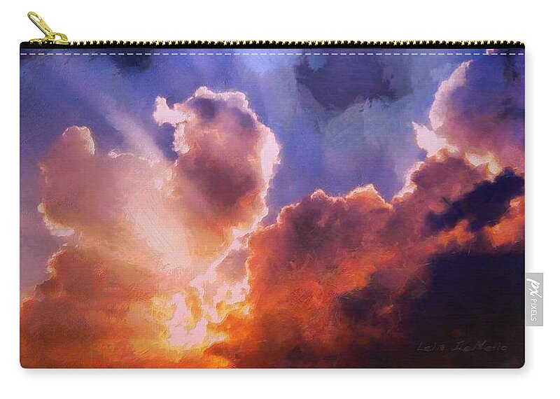 Sky Zip Pouch featuring the painting Sunset Sky by Lelia DeMello