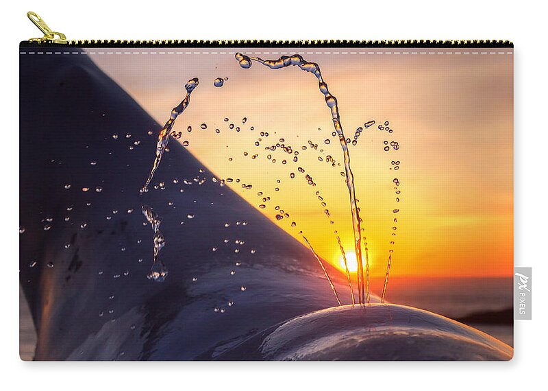 Water Zip Pouch featuring the photograph Sunset Spout 0017 by Kristina Rinell