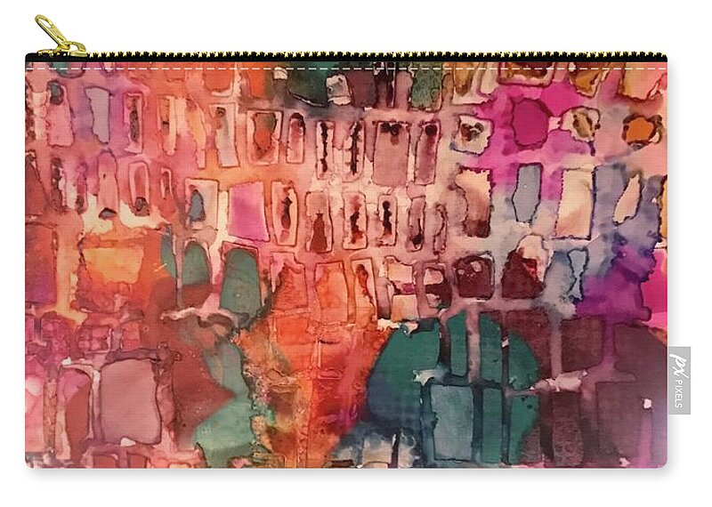 Abstract Zip Pouch featuring the painting Sunset Strip by Tommy McDonell