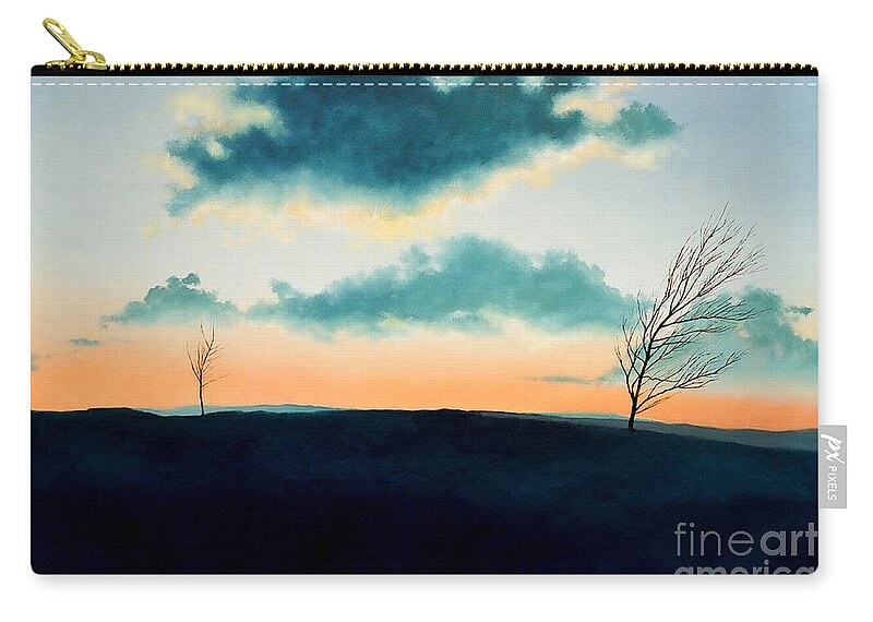 Sunset Zip Pouch featuring the painting Sunset upon Tuscarora Mountain by Christopher Shellhammer