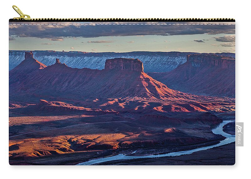 Canyonlands Zip Pouch featuring the photograph Sunset View from OMG Point by Dan Norris