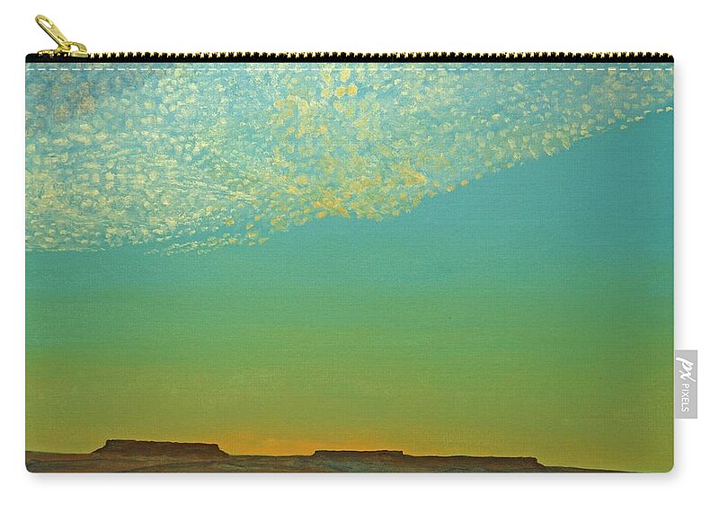 Sunset Zip Pouch featuring the painting Sunset with Alto Cumulous by Kerry Beverly