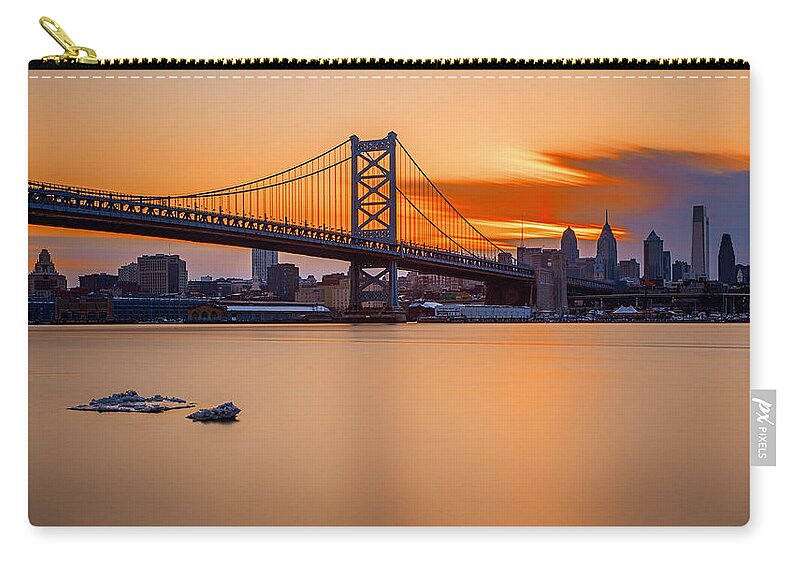 Philadelphia Zip Pouch featuring the photograph Sunsets fire by Rob Dietrich