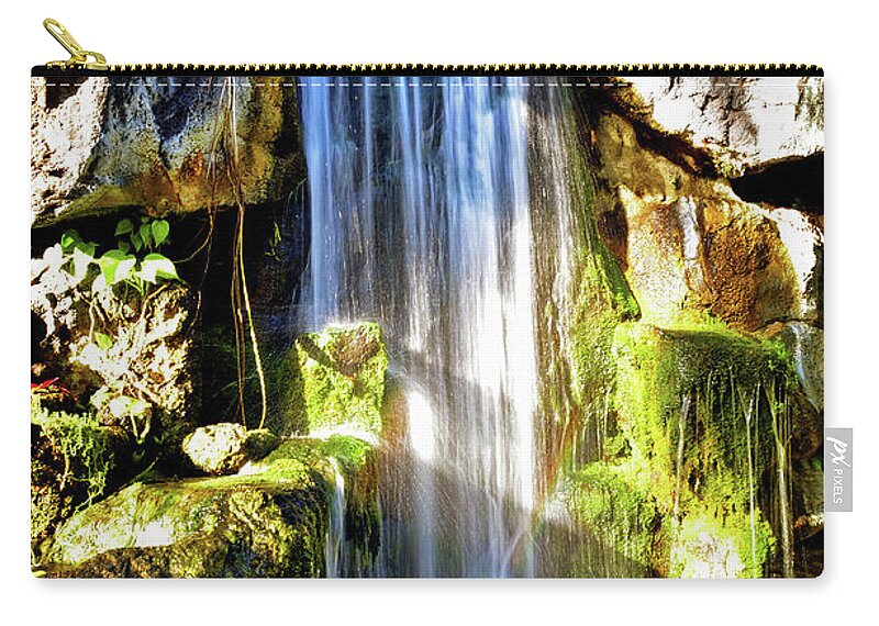 Hawaii Waterfall Zip Pouch featuring the photograph Sunshine Falls by Lisa Lambert-Shank