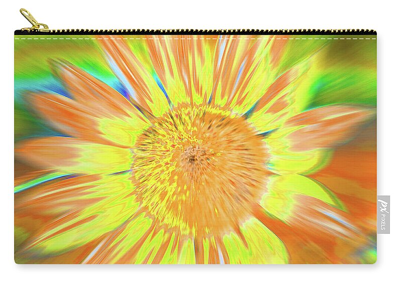 Sunflowers Zip Pouch featuring the photograph Sunsoaring by Cris Fulton