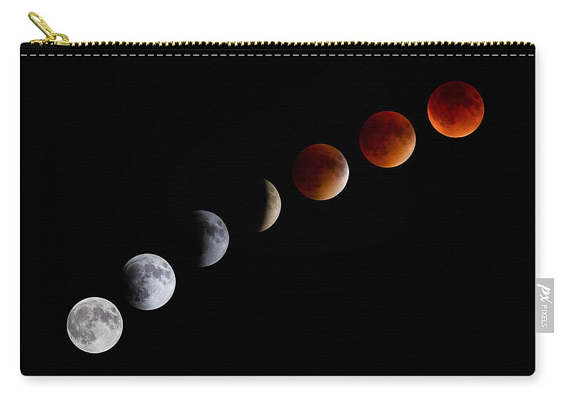 Blood Moon Zip Pouch featuring the photograph Super Blood Moon Eclipse by Brian Caldwell