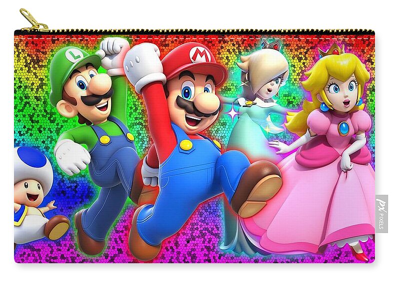 Super Mario 3d World Zip Pouch featuring the digital art Super Mario 3D World by Super Lovely