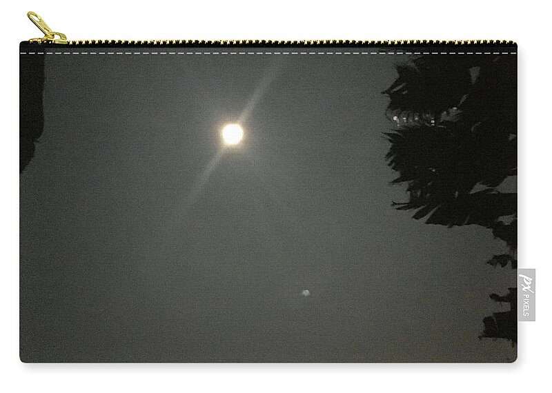 Super Moon Photography Zip Pouch featuring the photograph Super Moon 2 by Karen Nicholson