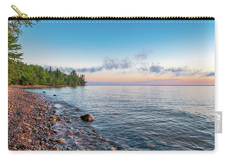 Au Sable Point Zip Pouch featuring the photograph Superior Morning by Gary McCormick