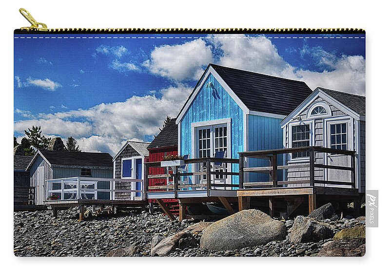 Shacks Zip Pouch featuring the photograph Surf Shacks by Tricia Marchlik