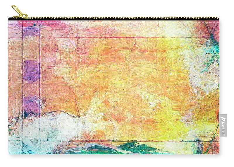 Abstract Zip Pouch featuring the painting Surface Vector by Dominic Piperata