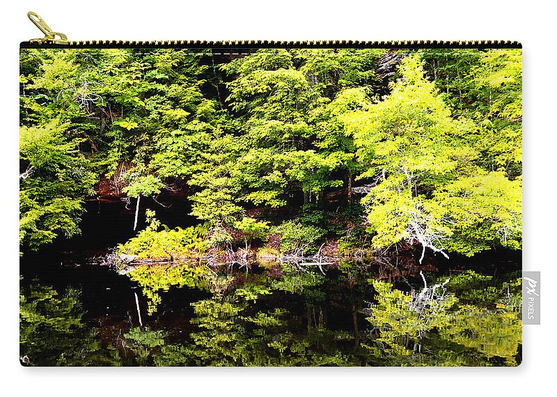  Water Reflection Zip Pouch featuring the photograph Surreal Springs Reflection by Stacie Siemsen