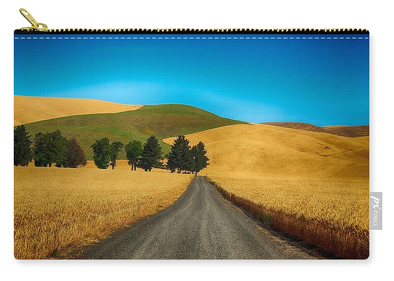 Surrounded By Wheat Zip Pouch featuring the photograph Surrounded by wheat by Lynn Hopwood
