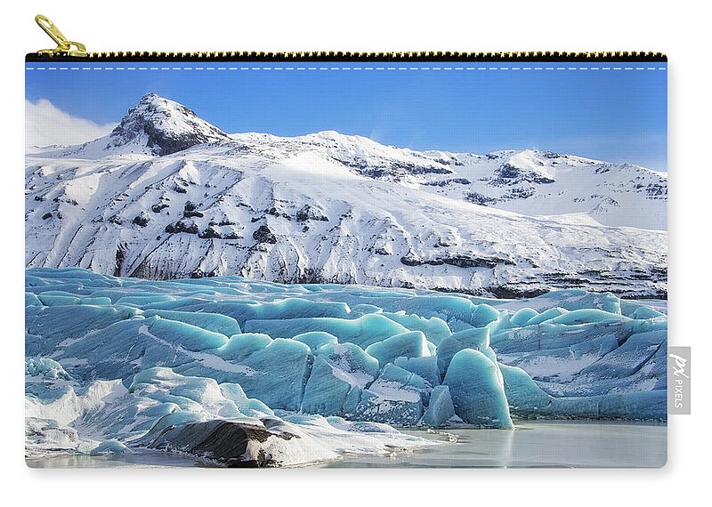 Glacier Zip Pouch featuring the photograph Svinafellsjokull Glacier Iceland by Matthias Hauser