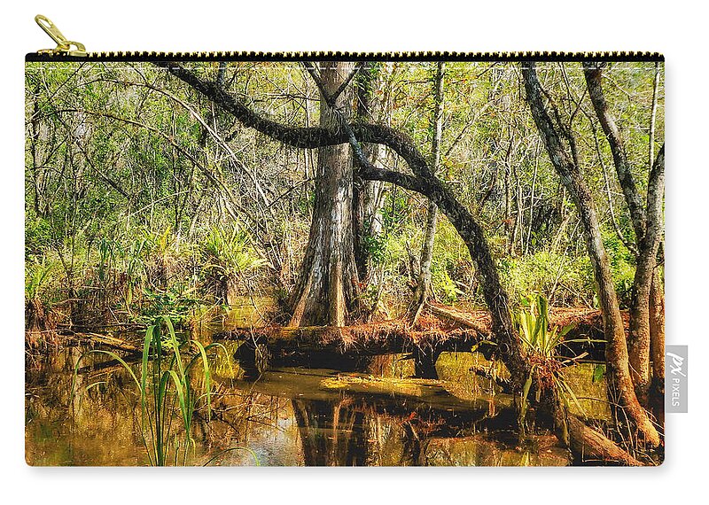 Alligators Zip Pouch featuring the photograph Swamp Life II by Kathi Isserman