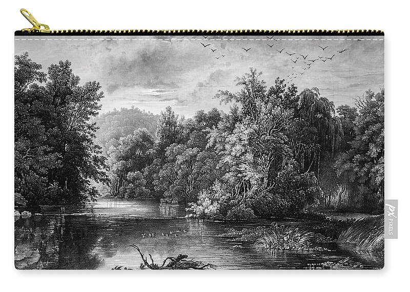 Swamp Zip Pouch featuring the photograph Swamp River Drawing by Douglas Barnett
