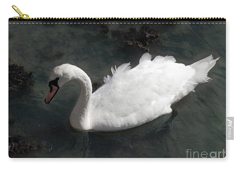 Swan Zip Pouch featuring the photograph Swan Gracie by Art by MyChicC