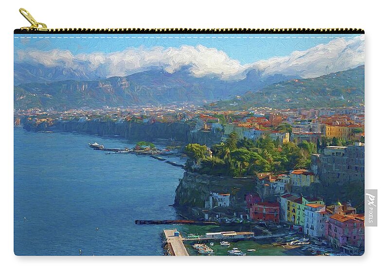 Landscape Zip Pouch featuring the photograph Sweeping View Sorrento Painting by Allan Van Gasbeck
