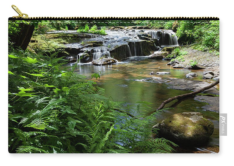 Sweet Creek Zip Pouch featuring the photograph Sweet Creek Cascade No 6 by Rick Pisio