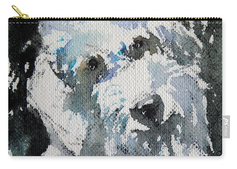 Dog Zip Pouch featuring the painting Sweet dog by Kovacs Anna Brigitta