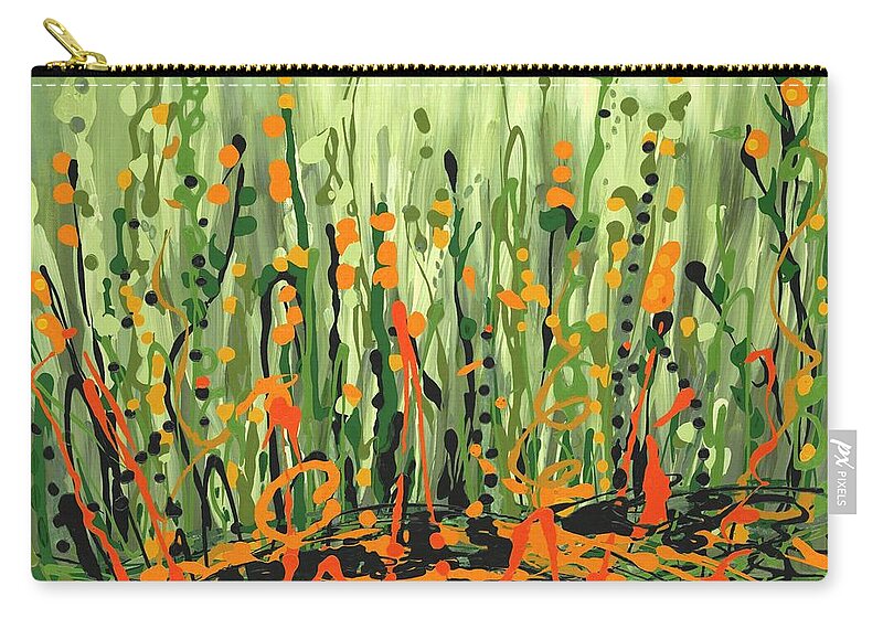 Peas Zip Pouch featuring the painting Sweet Jammin' Peas by Holly Carmichael