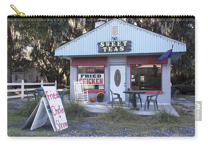 Photograph Zip Pouch featuring the photograph Sweet Teas and Fried Chicken by Suzanne Gaff