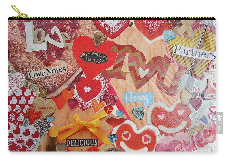 Sweet Zip Pouch featuring the mixed media Sweety by Nancy Graham
