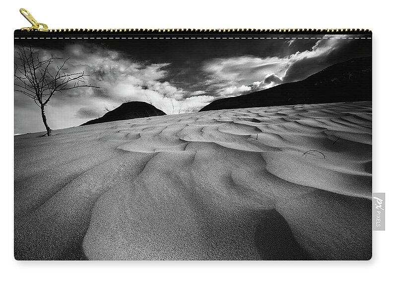 Sand Zip Pouch featuring the photograph Swerves and Curves in Jasper by Dan Jurak