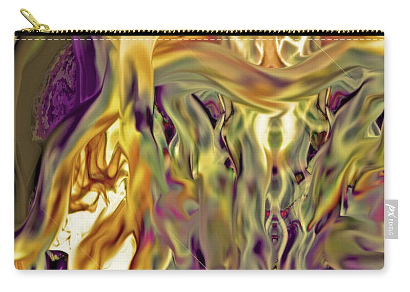 Swimming Horses Zip Pouch featuring the digital art Swimming Horses by Linda Sannuti