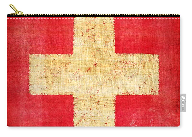Abstract Zip Pouch featuring the photograph Switzerland flag by Setsiri Silapasuwanchai