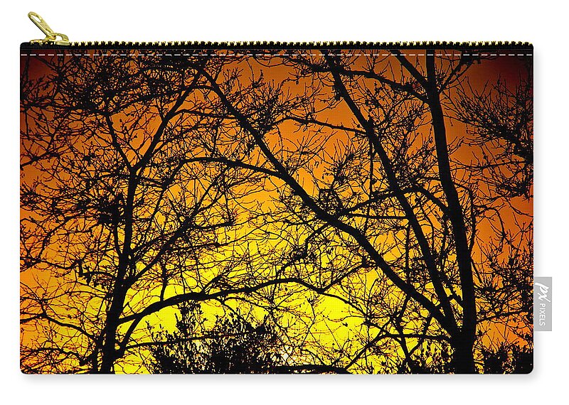 Sunset Zip Pouch featuring the photograph Sycamore Sunset by Liz Vernand