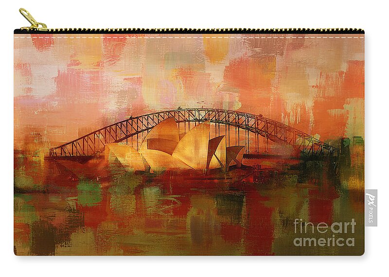 Sydney Zip Pouch featuring the painting Sydney Opera House 09 by Gull G