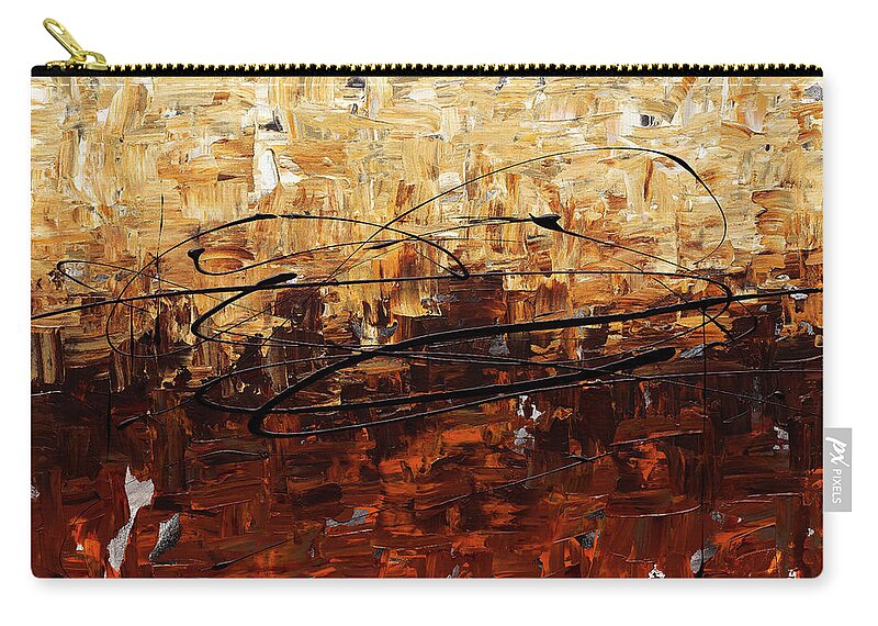 Abstract Art Zip Pouch featuring the painting Symphony by Carmen Guedez