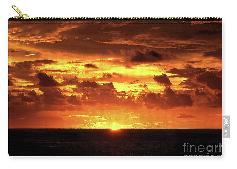 Sunset Zip Pouch featuring the photograph Tahitian Sunset by Sue Melvin