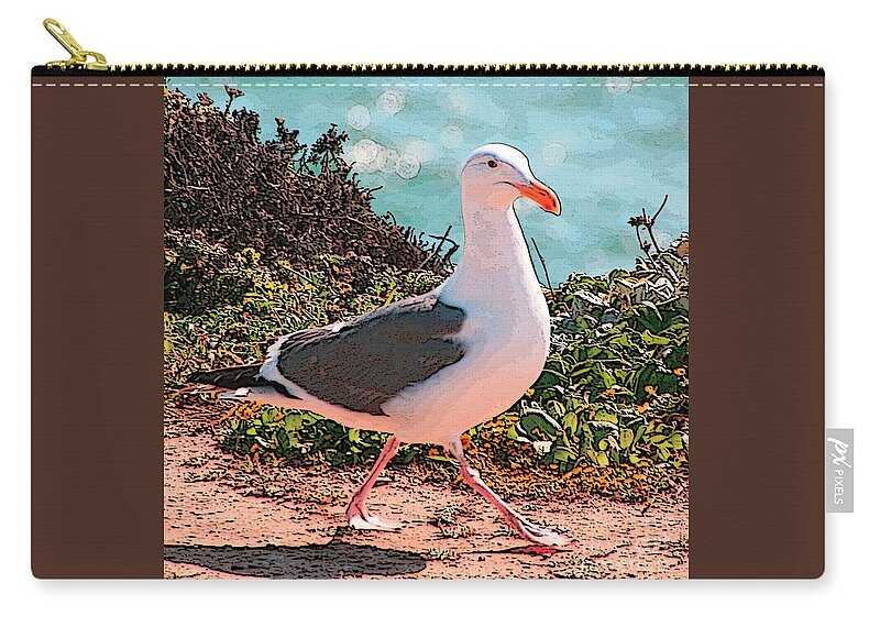 Bird Zip Pouch featuring the photograph Taking a Stroll by Joyce Creswell