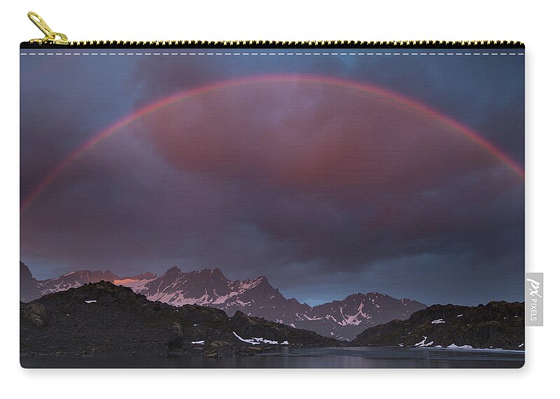 Alpine Zip Pouch featuring the photograph Talkeetna Mountains Rainbow by Scott Slone