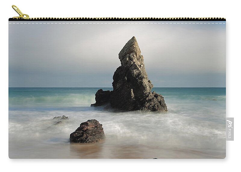 Durness Zip Pouch featuring the photograph Tall And Proud on Sango Bay by Maria Gaellman