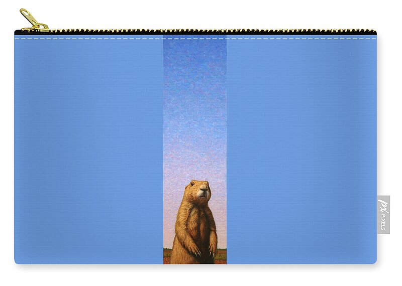 Prairie Dog Zip Pouch featuring the painting Tall Prairie Dog by James W Johnson