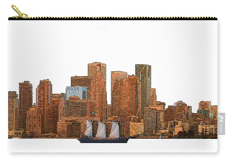 Tall Ship Zip Pouch featuring the photograph Tall Ship in Toronto Harbour by Nina Silver