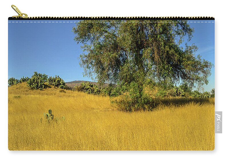 Tree Zip Pouch featuring the photograph Tall Under The Sun. Mexico by Ksenia VanderHoff
