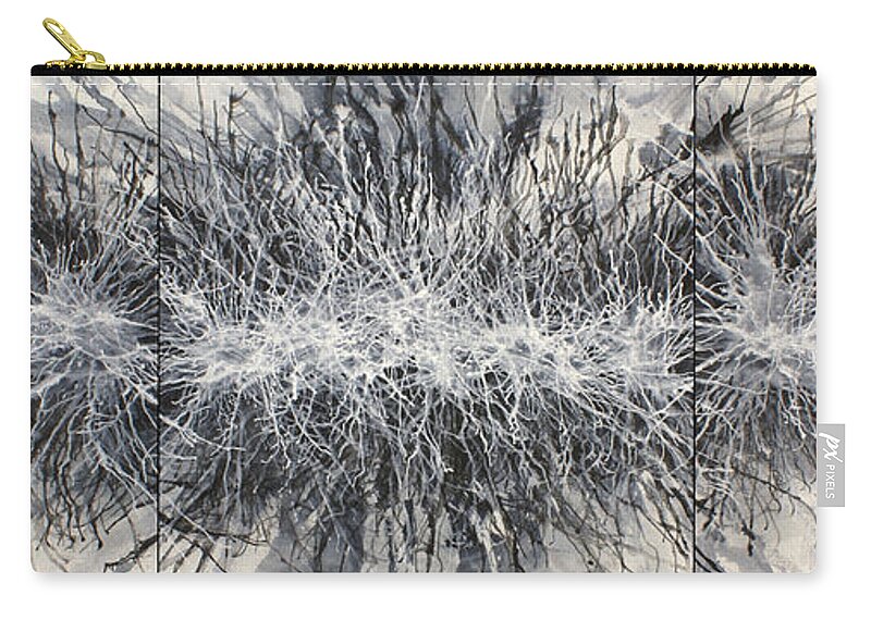 Black Zip Pouch featuring the painting Tangents by Michael Lang
