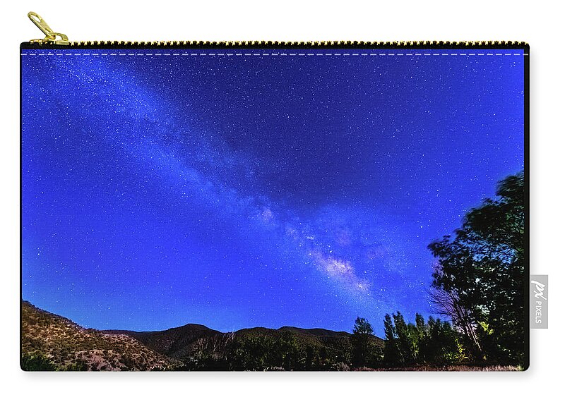 New Mexico Zip Pouch featuring the photograph Taos Milky Way by Paul LeSage