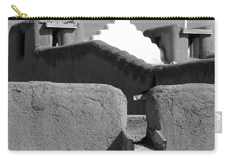 Taos Pueblo Zip Pouch featuring the photograph Taos Pueblo Church 4 by JustJeffAz Photography