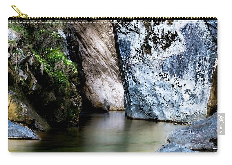 Natural Pool Zip Pouch featuring the photograph Tarcento's Cascade 6 by Wolfgang Stocker